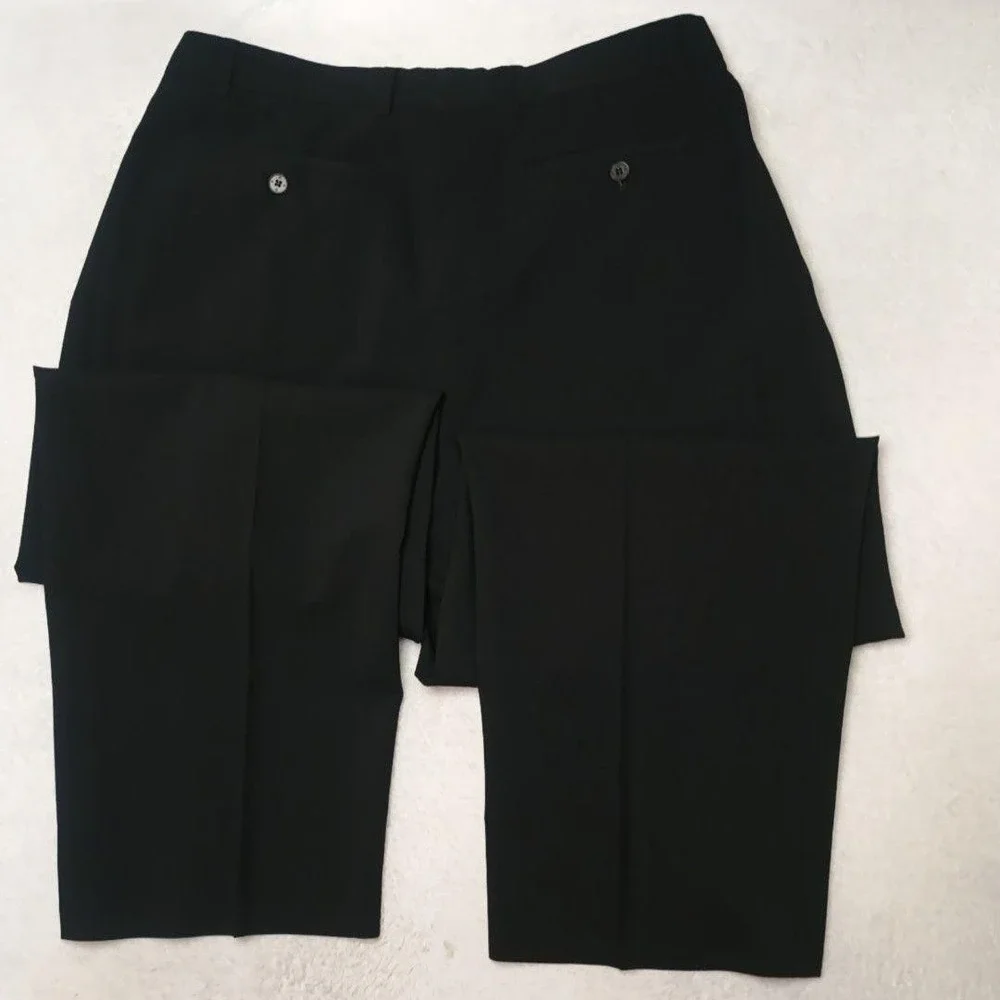 Zanella Pants Men 34x28 Black Dress Classic Pleated Lined Wool Suit Slacks Work